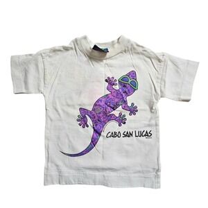 Vintage Gecko Hawaii Cabo San Lucas Graphic Print T-Shirt 24 Months 90s Retro
